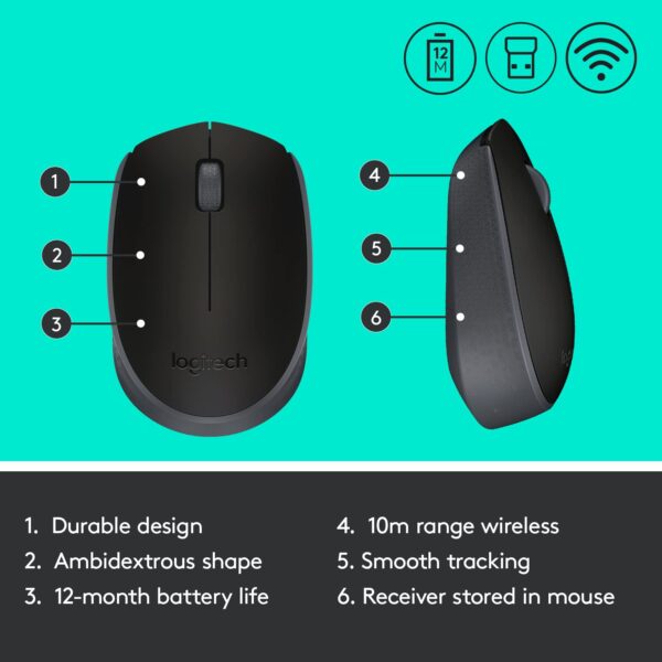 Logitech B170 Wireless Mouse 7